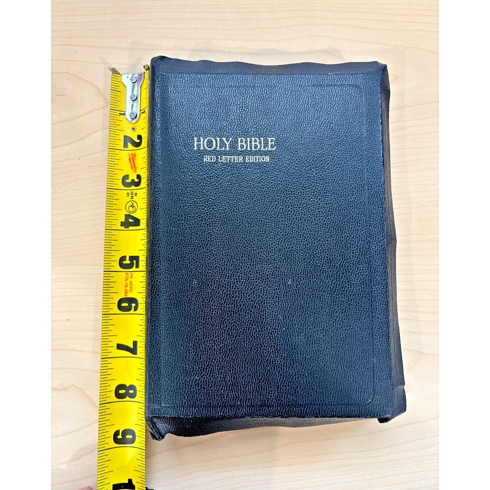 Vintage Holy Bible Red Letter Edition KJV 1959 Leather Look Family Bible Leather